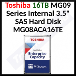 Toshiba 16TB MG09 Series Internal 3.5" SAS Hard Disk MG08ACA16TE - Hard drive - 16 TB - internal - 3.5" - SATA 6Gb/s - 7200 rpm - buffer: 512 MB